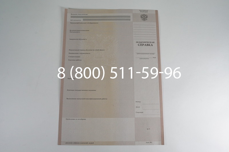 Заказать Академическая справка 1996-2009 года в Краснодаре