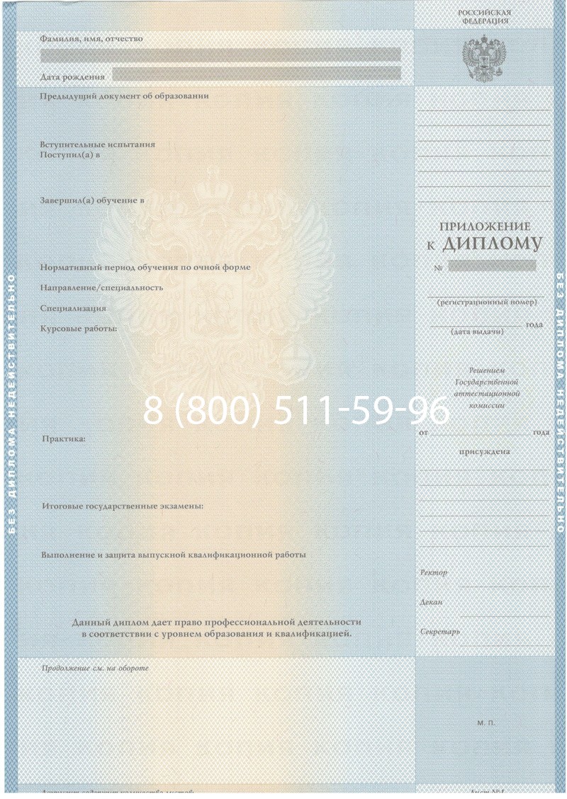 Купить Диплом о высшем образовании 2003-2009 годов в Краснодаре